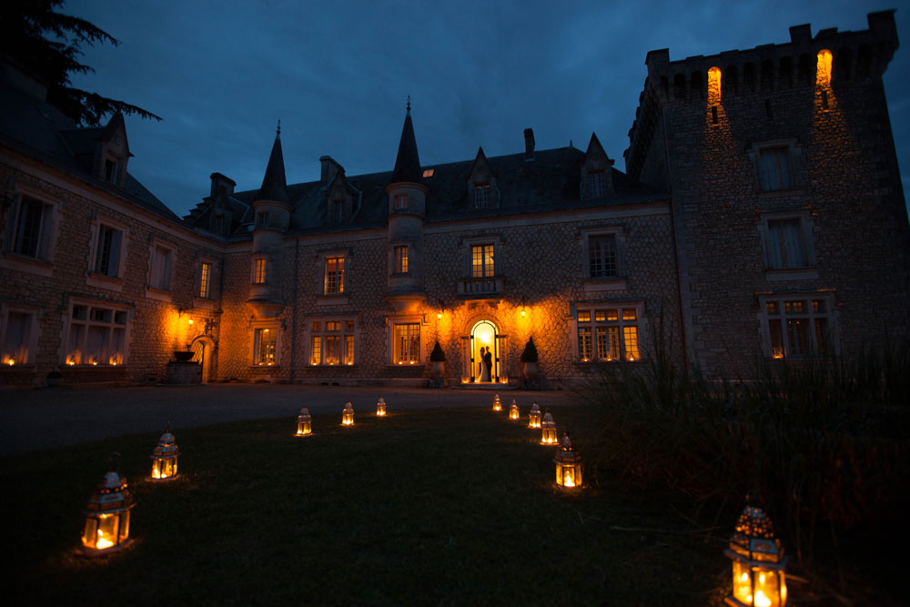 Chateau south west France night