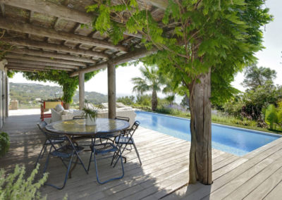luxury villa Cote d'Azur poolside dining