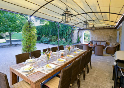 Luxury villa provence pool outside dining