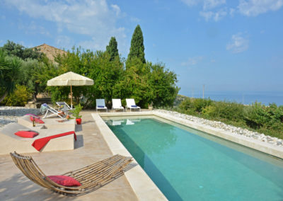 Luxury villa in Sicily sun loungers